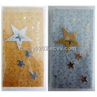 3D pentagram christmas holiday paper greeting card