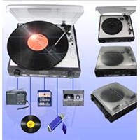 3 Speed Vinyl LP Record Player Turntable Mp3 Encoding USB SD AM FM Radio New
