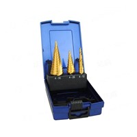 3pc Coated Step Drill Set with Rose Plastic Box