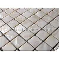 6MM thickness pure white shell mosaic(Straight angle with 4mm ceramic backing)