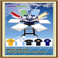 6/6 Six Color Screen Printing Machine for T-Shirt