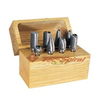 8pc Carbide Rotary Burr Set with Chipbreaker cutter