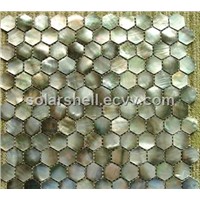 Hexagonal Blacklip mother of pearl shell mosaic