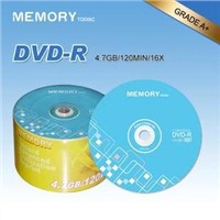 Blank DVD-R with 120min Playing Time, 4.7GB Memory and 16/8X Running Speed