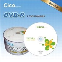 Blank DVD-Rs with 16 or 8x Running Speed, 4.7GB Memory Capacity and 120 Minutes Play Time