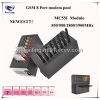 Bulk SMS 8 port modem pool with MC55I Module quad band 850/900/1800/1900MHz
