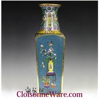 Chinese China Cloisonne Copper Bronze Enamel Vase