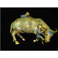 Chinese China Cloisonne Copper Bronze Enamel Vase 3