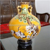 Chinese China Cloisonne Copper Bronze Enamel Vase B8
