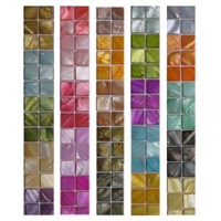 Colourfull Freshwater Shell mosaic on mesh  (with gap)