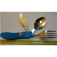 Cutlery set with spoon and knife and fork