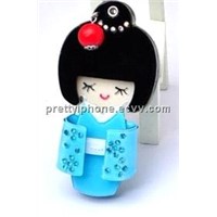 DIY Phone case accessories,Acrylic blue kimono girl