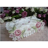 Embroidery pink rose Cover Of Napkin Paper Case
