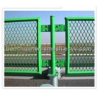 Expanded metal fence