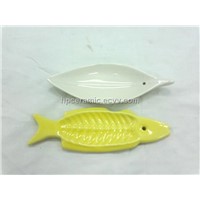 Fish and Leaf Shape Ceramic Incense Holder