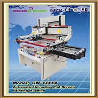 GW-6080A flat screen printing machine with automatic unloading