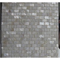 Freshwater Shell mosaic on mesh with brick design