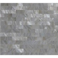 Freshwater Shell mosaic seamless on mesh with brick design