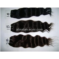 Grade AAA natural black virgin Indian hair weave