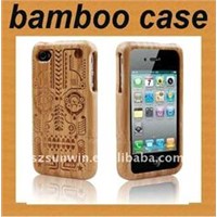 Graved picture bamboo mobilephone case