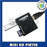 HDMI 1080P USB External HDD Media player With SD MMC card reader support MKV H.264 RMVB DVD