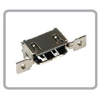 HDMI A type, Right Angle, Female, SMT (Shell DIP), Standard Type, W/Side-Flange