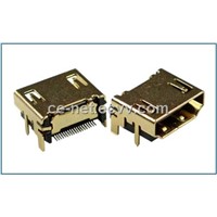 HDMI A type Right Angle, Receptacle, Through Hole, Standard Type