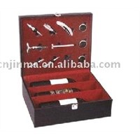 High quality leather wine box with accessories