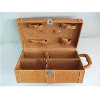 Hot sale leather wine packaging gift set for two bottle