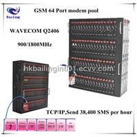 Hot selling!!! qual band 900/1800MHz GSM/GPRS 64 port wireless modem pool with WAVECOM Q2406 Module