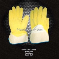 Laminated Latex Glove Gristle latex coated jersey liner open back safety cuff