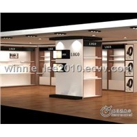 MDF gondola in leather goods store