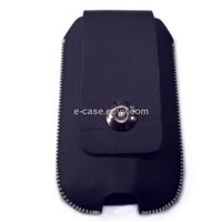 PU Cell Phone Pouch for iPhone 4,Self-retracting Pull-tab Feature Allows for Phone Access