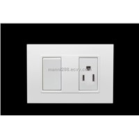 Simple Switch Socket with 15A/250V Power, Suitable for South American