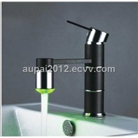 Single Handle Black Chrome LED Sink Faucet (L-5001)