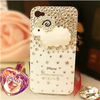 Stylish diamond mobile phone case for iphone4&amp;amp;Iphone4s with cute sheep pattern