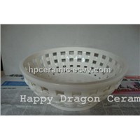 Translucent Glazed Woven Porcelain Basket