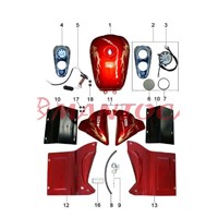 Tricycle parts-Fuel tanks and side cover
