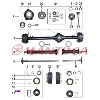 Tricycle parts-Rear axle (5 holes)