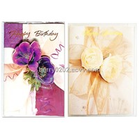 beautiful 3D flower paper birthday greeting card with glitter powder