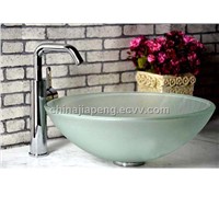 frosted glass sink with round shape