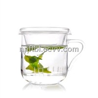 high borosilicate glass teacup with handle