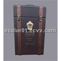 red wine box leather case diamond box for wine