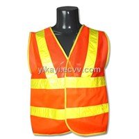 reflective vest, made of knitted polyester and mesh