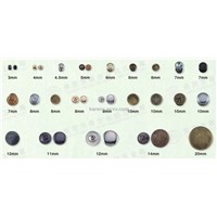 round various sizs metal rivets used on garments bags