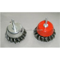 shaft-mounted twist knot cup brush