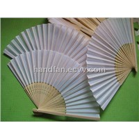 wedding fan, silk wedding fan, white silk wedding fan