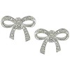 10k white gold diamond accent bow earrings,diamond jewelry,fine jewelry