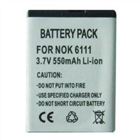 3.7V Li-ion Battery, Suitable for Nokia 6111 and Double IC, OEM, ODM Orders Welcomed