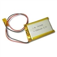 3.7V Lithium Polymer Battery with 1,300mAh Capacity, Used for PDA, DVD and Notebook